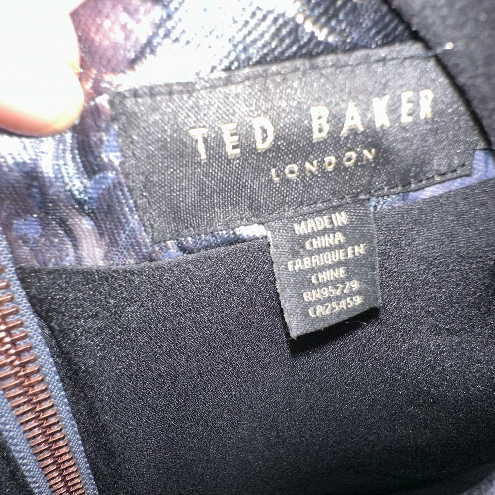 Ted Baker London Sleeveless Zip-Front Dress with Abstract Crystal Print - Picture 3 of 10